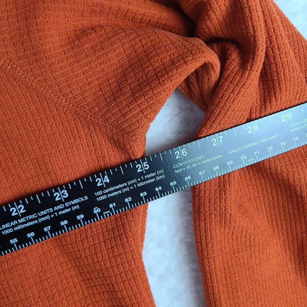 The North Face Sweater Mens XL Dark Orange Fleece‎ Knit Quarter Zip Sweatshirt *